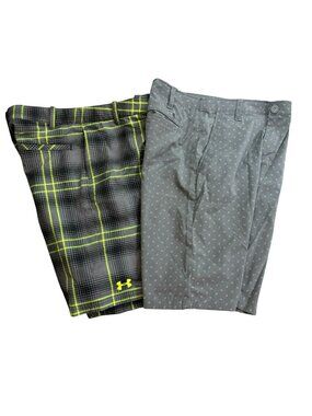 UNDER ARMOUR Lot 2 Golf Shorts Plaid Printed Match Play Chino